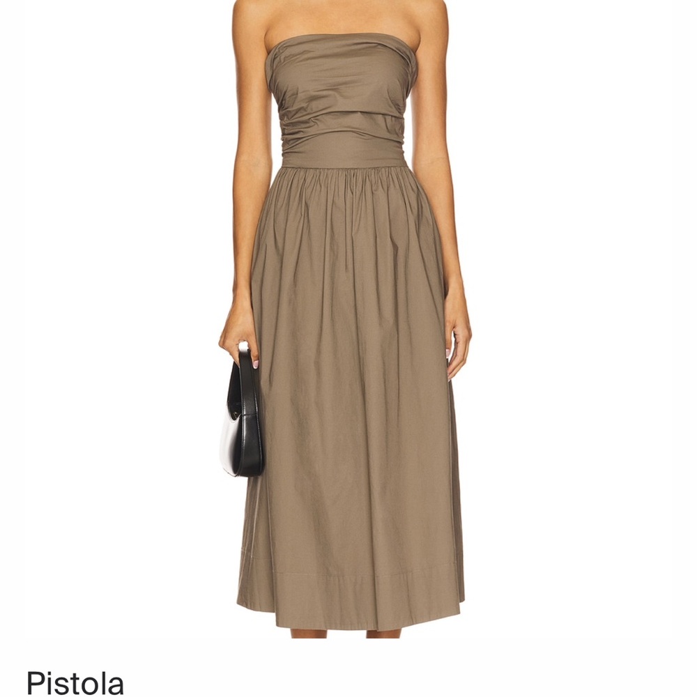 Pistola Strapless Tan Dress